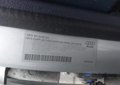 2004 Audi A4 3.0 from USA, damaged, VIN WAUDT48H14K007041